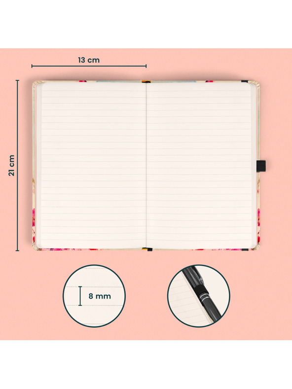 NOTIQUE NOTIQUE Notes Ptáčci – sakura Kateřiny Winterové, linkovaný, 13 x 21 cm