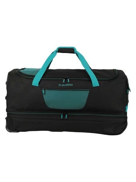 Travelite Cestovní taška Travelite Basics Wheeled duffle L exp Black/petrol