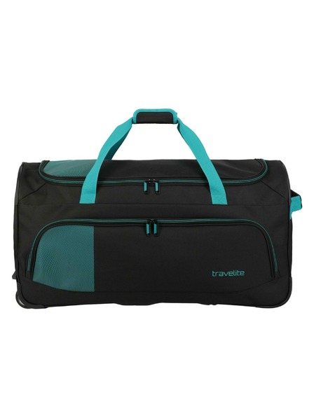 Travelite Cestovní taška Travelite Basics Fresh Wheeled duffle L Black/petrol