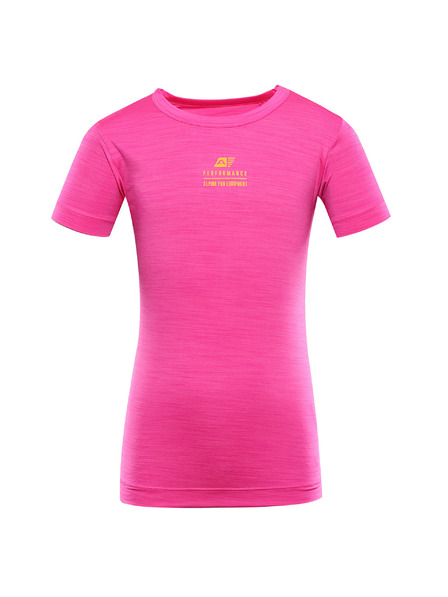 ALPINE PRO Dětské rychleschnoucí triko ALPINE PRO BASIKO neon pink