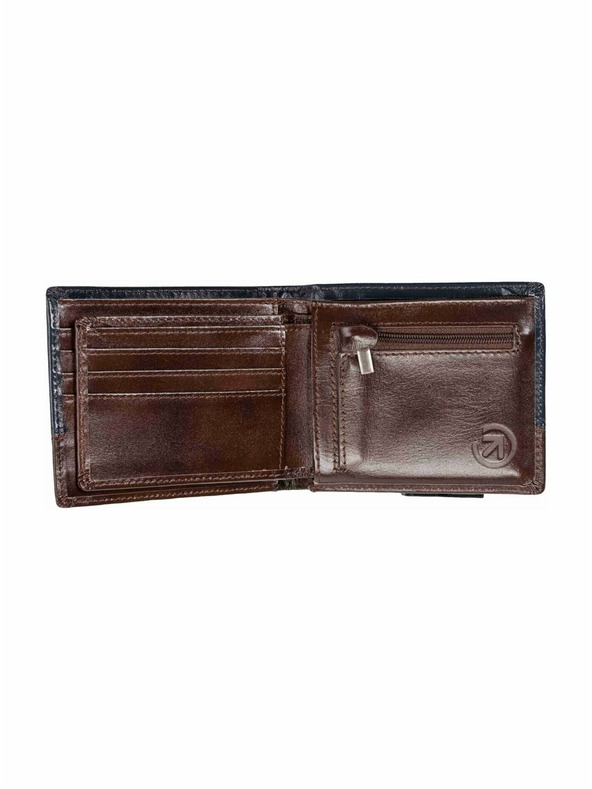 Meatfly Meatfly kožená peněženka Eddie Premium Navy / Brown