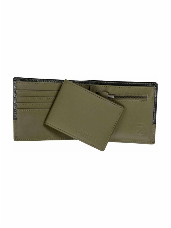 Meatfly Meatfly kožená peněženka Eddie Premium Olive / Black