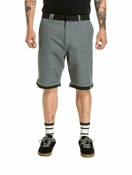 Meatfly Meatfly pánské kraťasy Barry 2.0 Grey / Black Ripstop