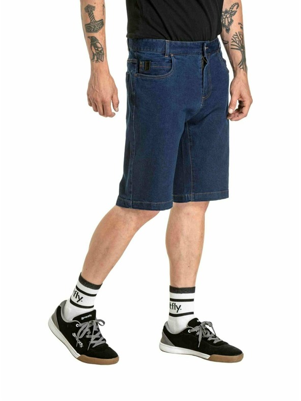 Meatfly Meatfly pánské kraťasy Just 2.0 Denim Rinse Wash