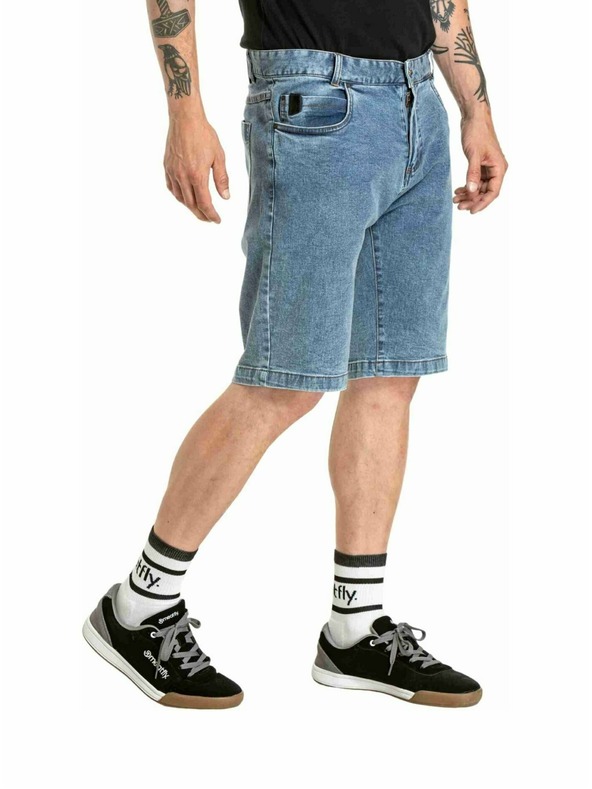 Meatfly Meatfly pánské kraťasy Just 2.0 Denim Dirty Washed