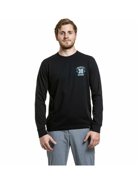 Meatfly Meatfly pánské tričko s dlouhým rukávem Blackheart Skull Black