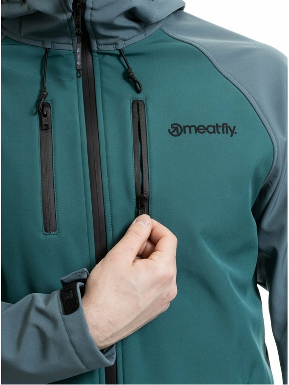 Meatfly Meatfly pánská softshell bunda Rasmussen Botanical / Blue Sea
