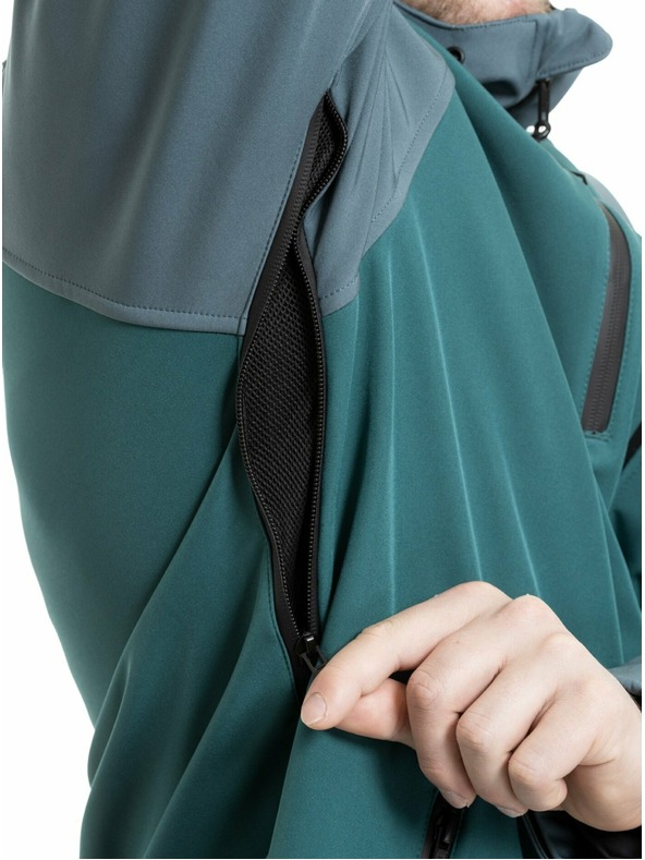 Meatfly Meatfly pánská softshell bunda Rasmussen Botanical / Blue Sea