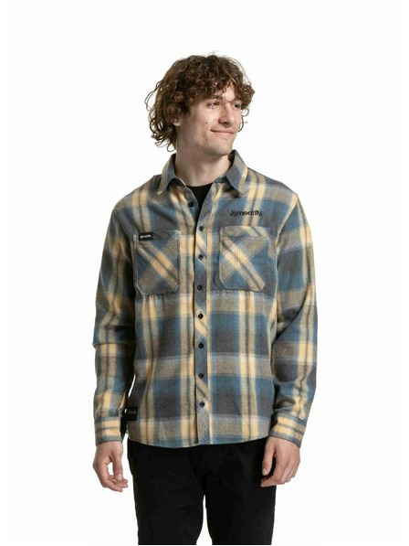 Meatfly Meatfly pánská košile Kurt Cream / Blue