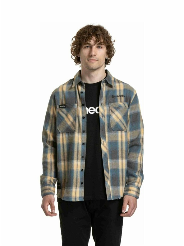 Meatfly Meatfly pánská košile Kurt Cream / Blue