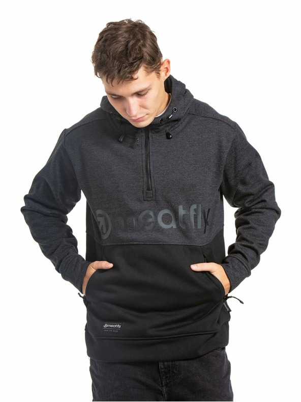 Meatfly Meatfly pánská technická mikina Tason Black Heather/Black