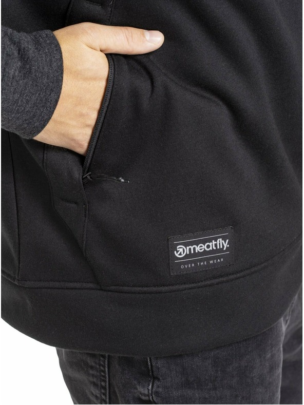 Meatfly Meatfly pánská technická mikina Tason Black Heather/Black