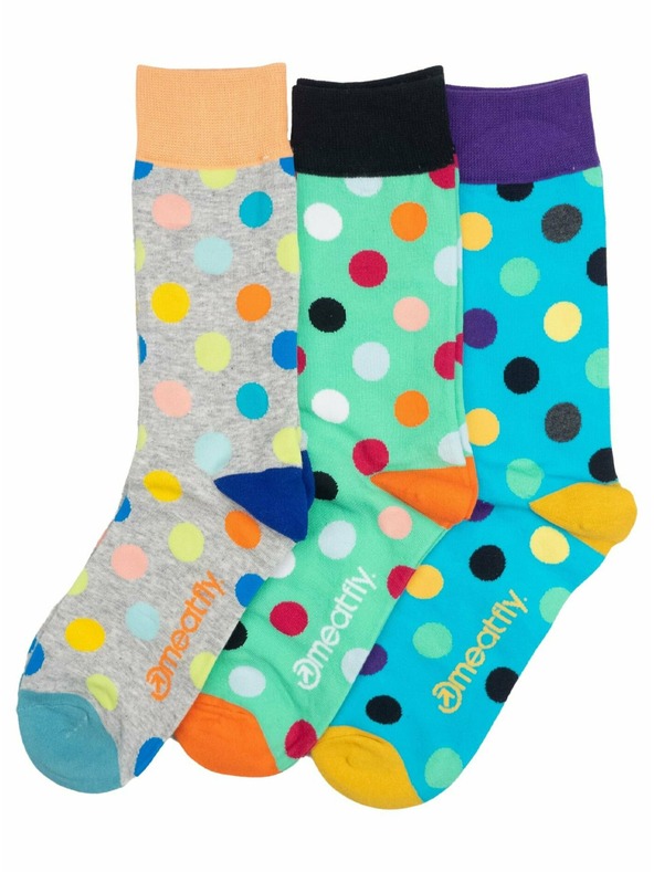 Meatfly Meatfly ponožky Lexy Triple Pack Grey Dots