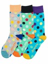 Meatfly Meatfly ponožky Lexy Triple Pack Grey Dots