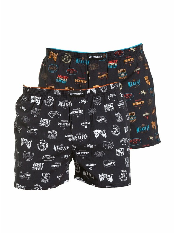 Meatfly Meatfly pánské trenýrky Agostino Double Pack H - Badges