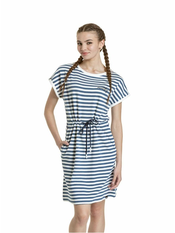 Meatfly Meatfly dámské šaty Lottie Blue Stripes