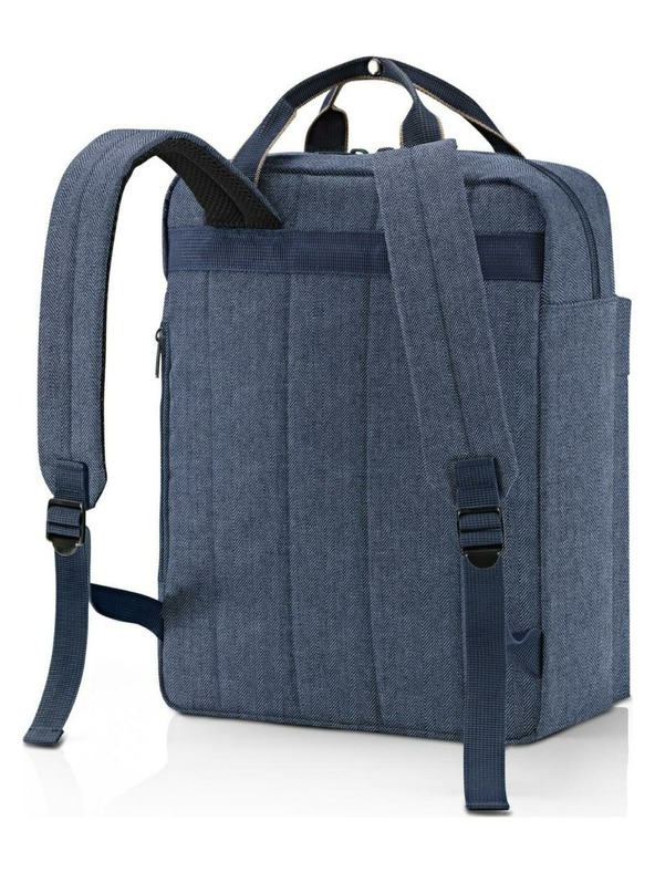 Reisenthel Tmavě modrý pánský batoh Reisenthel Allday Backpack M Herringbone Dark Blue
