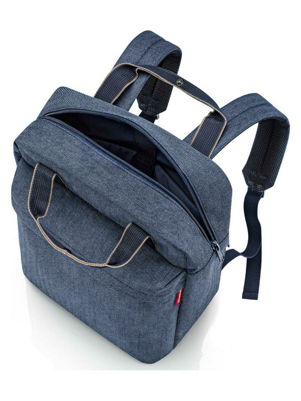 Reisenthel Tmavě modrý pánský batoh Reisenthel Allday Backpack M Herringbone Dark Blue