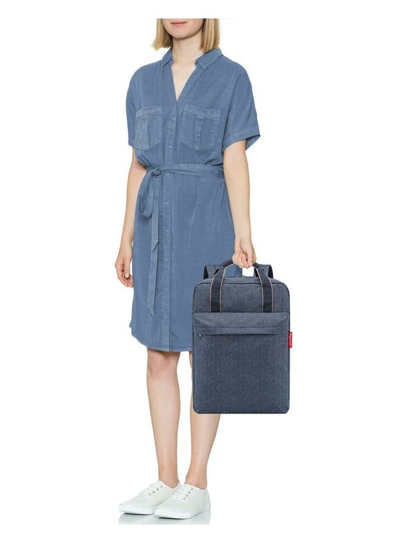 Reisenthel Tmavě modrý pánský batoh Reisenthel Allday Backpack M Herringbone Dark Blue