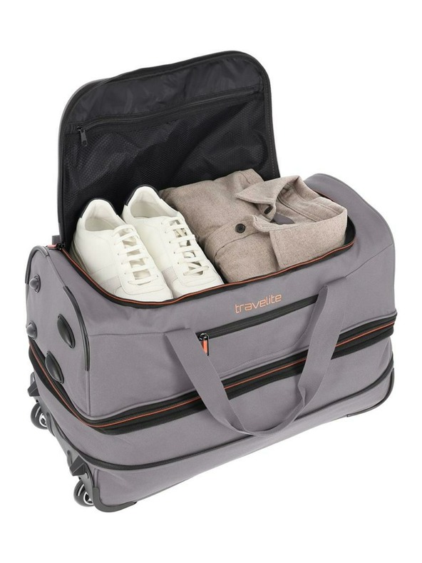 Travelite Cestovní taška Travelite Basics Wheeled duffle S - šedo-zelená
