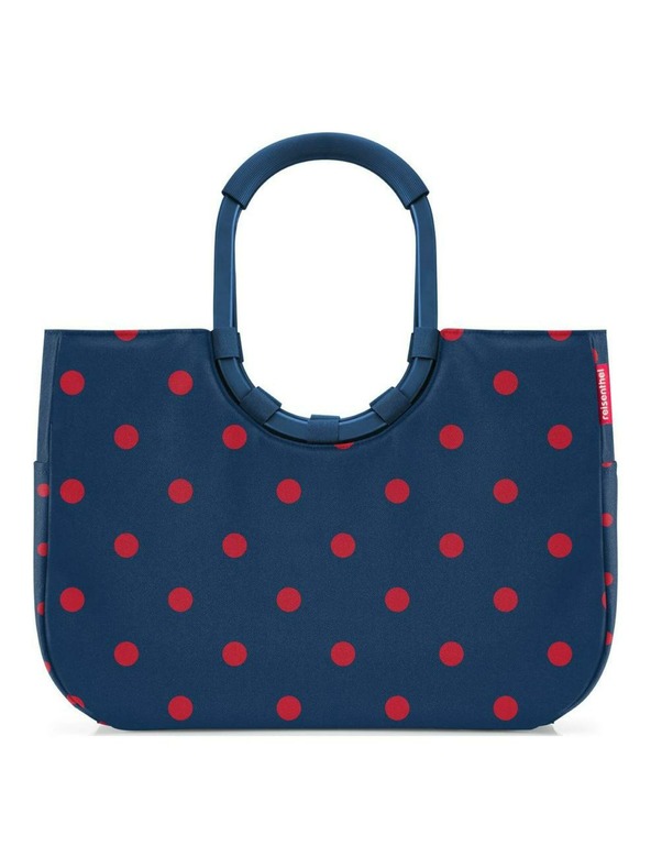Reisenthel Tmavě modrá dámská puntíkovaná taška Reisenthel Loopshopper L Frame Mixed Dots