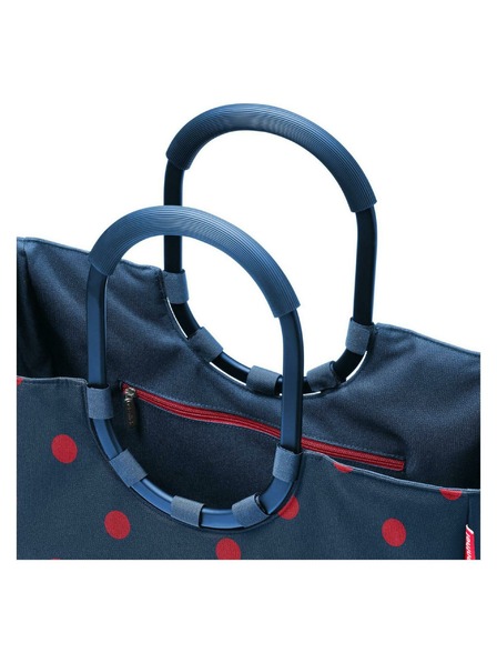 Reisenthel Tmavě modrá dámská puntíkovaná taška Reisenthel Loopshopper L Frame Mixed Dots
