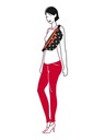 Reisenthel Červeno-černá dámská puntíkovaná ledvinka Reisenthel Beltbag M Mixed Dots