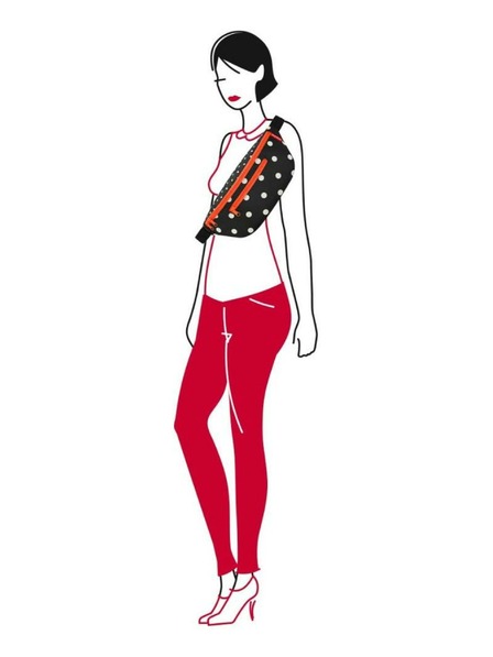 Reisenthel Červeno-černá dámská puntíkovaná ledvinka Reisenthel Beltbag M Mixed Dots