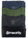 Meatfly Meatfly balení pánských triček Basic Multipack Charcoal Heather/Olive/Navy Heather | Šedá | Velikost