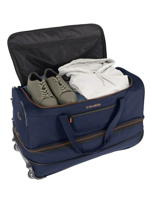 Travelite Cestovní taška Travelite Basics Wheeled duffle L Navy/orange