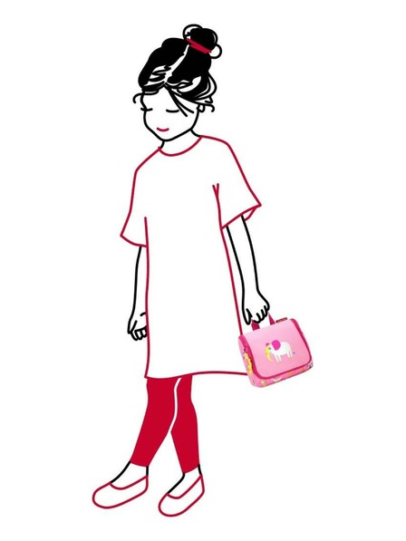 Reisenthel Růžová holčičí kosmetická taška s motivem slona Reisenthel Toiletbag S Kids Abc friends pink