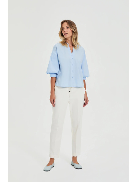 Moodo Kalhoty se záhyby bílé Moodo