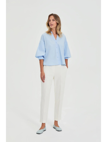 Moodo Kalhoty se záhyby bílé Moodo