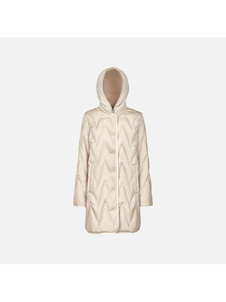Geox Krémové dámské péřové bundy Geox Plummery