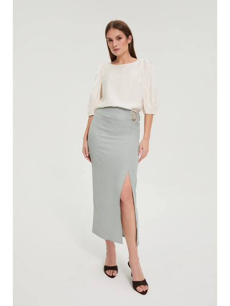 Moodo Sukně s rozparkem olivová Moodo