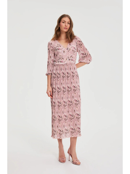 Moodo Plisované šaty růžové Moodo