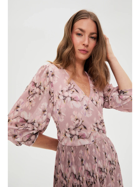 Moodo Plisované šaty růžové Moodo