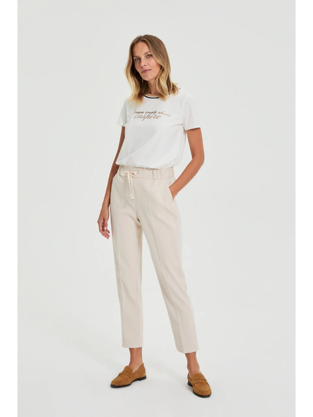 Moodo Béžové kalhoty se sklady Moodo