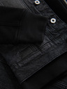 Ombre Clothing Pánská džínová bunda s pletenými rukávy a kapucí - černá V3 OM-JADJ-0220 Ombre Clothing