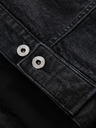 Ombre Clothing Pánská džínová bunda s pletenými rukávy a kapucí - černá V3 OM-JADJ-0220 Ombre Clothing