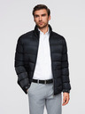 Ombre Clothing Pánská prošívaná bunda s leskem a stojáčkem - černá V1 OM-JALP-0218 Ombre Clothing
