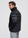 Ombre Clothing Pánská prošívaná bunda s leskem a stojáčkem - černá V1 OM-JALP-0218 Ombre Clothing