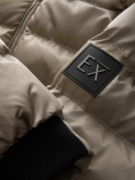 Ombre Clothing Pánská prošívaná bunda s leskem a stojáčkem - světle šedá V5 OM-JALP-0218 Ombre Clothing