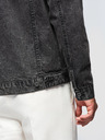 Ombre Clothing Pánská džínová bunda katana s lemem - černá V3 OM-JADJ-0219 Ombre Clothing