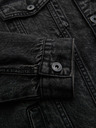 Ombre Clothing Pánská džínová bunda katana s lemem - černá V3 OM-JADJ-0219 Ombre Clothing