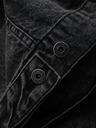 Ombre Clothing Pánská džínová bunda katana s lemem - černá V3 OM-JADJ-0219 Ombre Clothing