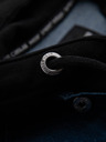 Ombre Clothing Pánská džínová bunda s pletenými rukávy a kapucí - modrá a černá V2 OM-JADJ-0220 Ombre Clothing