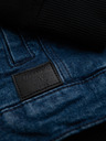 Ombre Clothing Pánská džínová bunda s pletenými rukávy a kapucí - modrá a černá V2 OM-JADJ-0220 Ombre Clothing
