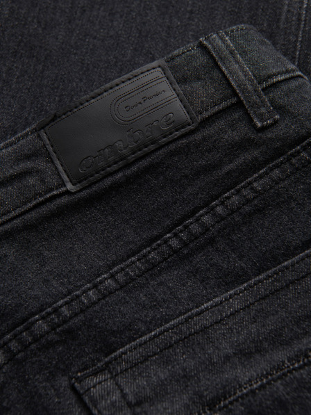 Ombre Clothing Pánské džínové kalhoty s odřením REGULAR FIT - černé V2 OM-PADP-0241 Ombre Clothing