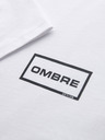 Ombre Clothing Pánské pletené tričko REGULAR střihu s potiskem - bílé V1 OM-TSPT-0231 Ombre Clothing